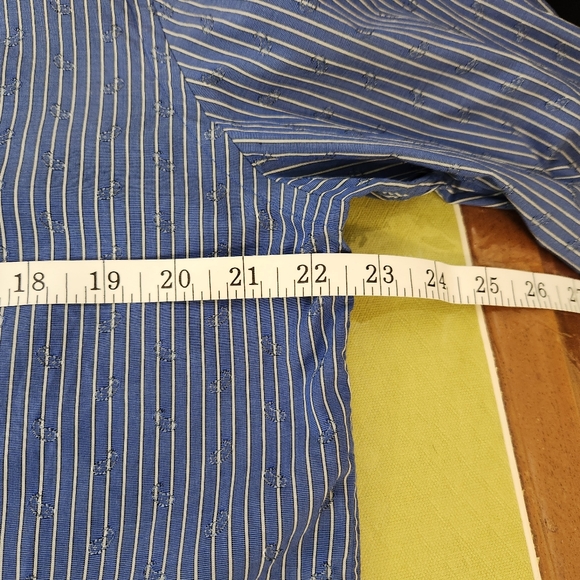 Robert graham blue striped paisley long sleeve cuff shirt sz s (42)16.5 - Picture 9 of 15